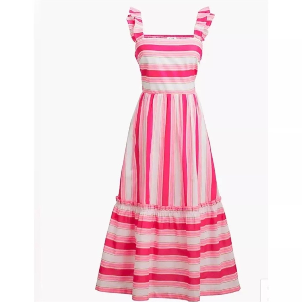 J. Crew size 6 Pink and White Striped Sundress